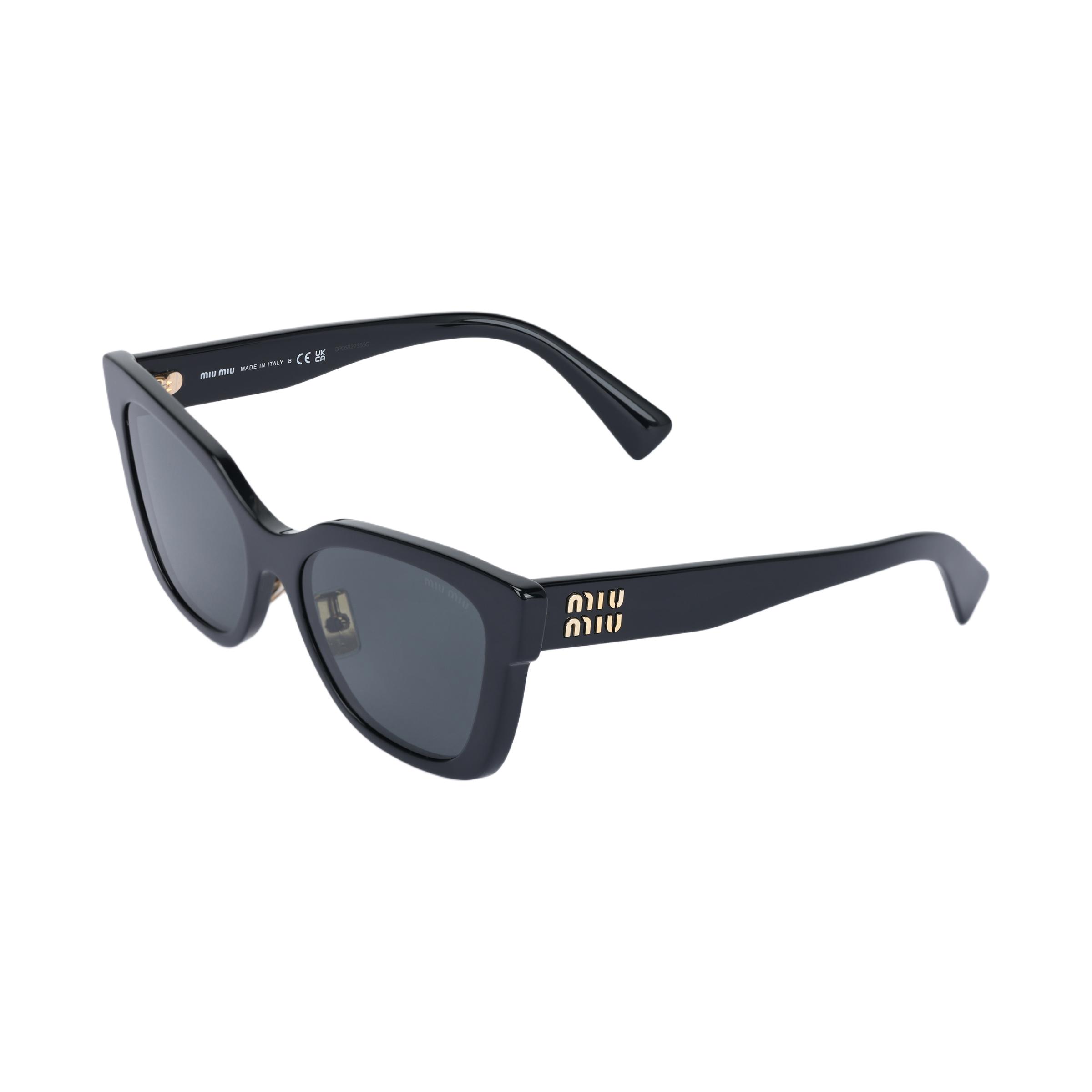 Miu Miu Logo Cat Eye Sunglasses Women sunglasses Black MU02ZS1AB5S0 Default Packaging
