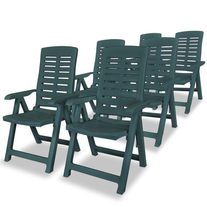 VidaXL 6x Chaises Inclinables de Jardin Fauteuils de Patio Chaises d'Exterieur Sièges de Terrasse Fauteuils Pliables 275070