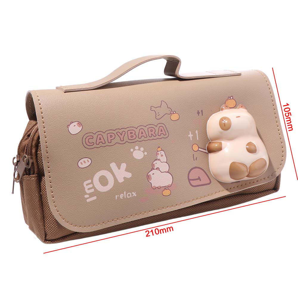 Large Capacity Animal Pencil Bag 3-layer Stationery Storage Bag Fun Press Pen Bag  School Office