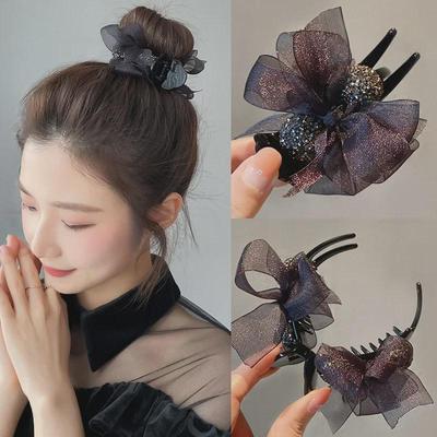 Premium Women's Bow Hair Clip - Summer Large Shark Clip for Elegant Style