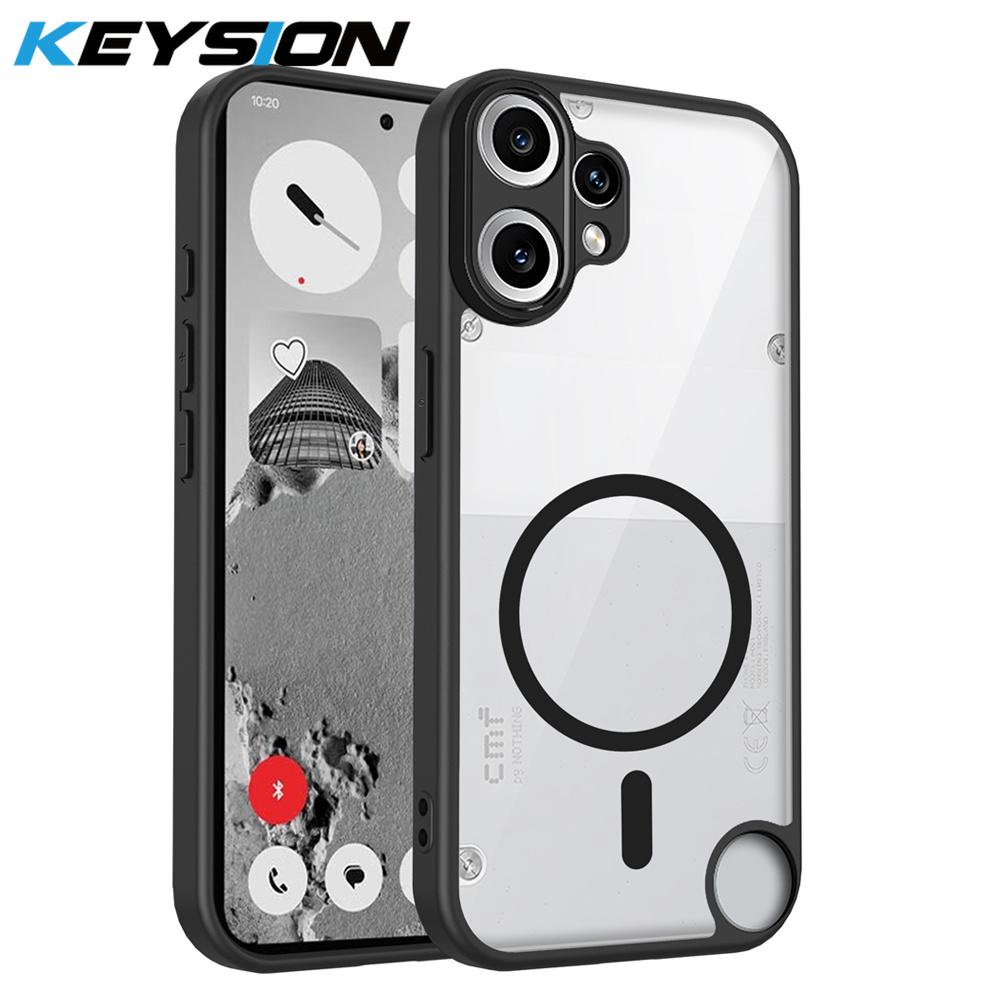 KEYSION Transparent Magnetic Phone Case for Nothing CMF Phone 2 Pro 1 Silicone+PC HD Clear Shockproof Cover for CMF Phone 1 2Pro