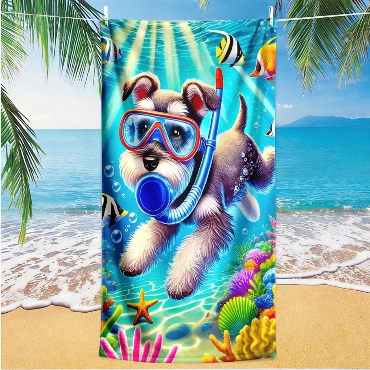 

1PC Couple Tropical Theme Beach Towel, Lively Fashion Design for Men & Women, Highly Absorbent & Comfortable All-Day Use W40*H60(CM)