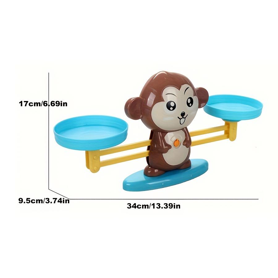 1 educational monkey balance scale toy, plastic math learning game, suitable for children, unisex kindergarten balance board, ideal gift