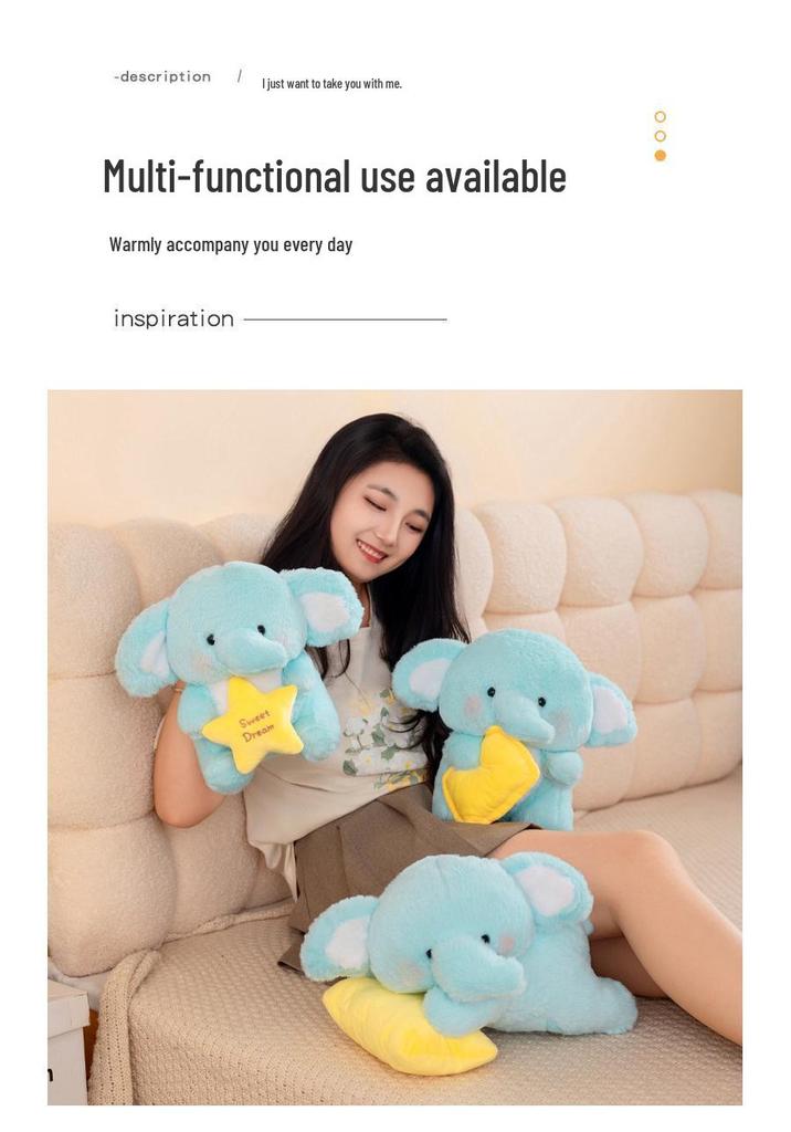 Adorable Jiji Elephant Plush Pillow Doll - Perfect Children's Birthday Gift