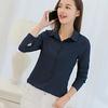 Spring and Summer Women's Casual Long-sleeved Lapel Solid Color Business Shirt