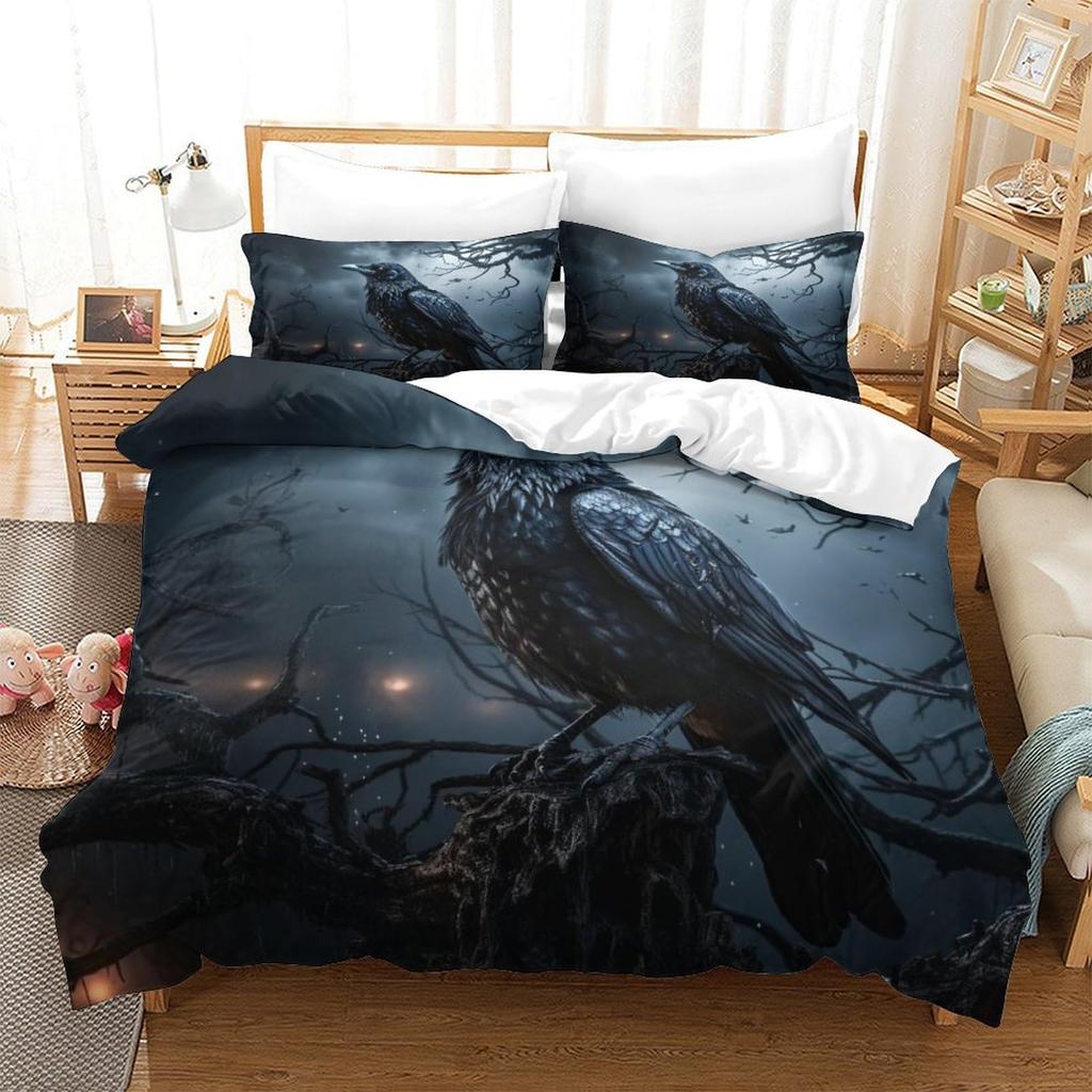 Raven Duvet Covers For Boys Men Quilt Covers Queen Size Lightweight Down Bedroom Decor 2 Pillowcases 1 Duvet Cover No Comforter