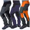 Men's Slim-Fit Multi-Pocket Color-Block Motorcycle Trousers for Outdoor Sports K262