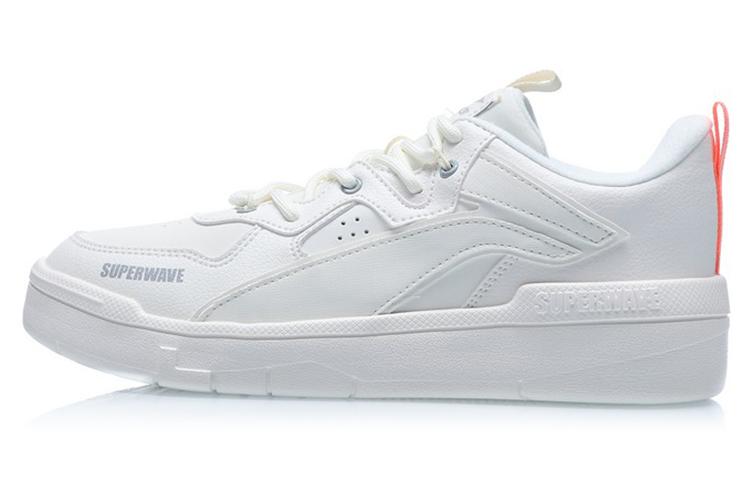 Li Ning Wave Superwave Lo Нескользящие износостойкие Низкие кеды для скейтборда Женские Белые AGCQ228-1 35.5