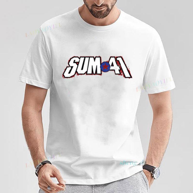 Rock Band Playera Sum 41  Unisexs T Shirts SUM41 Popular Punk Graphic Short Sleeve O Neck TShirt Casual Loose Clothes