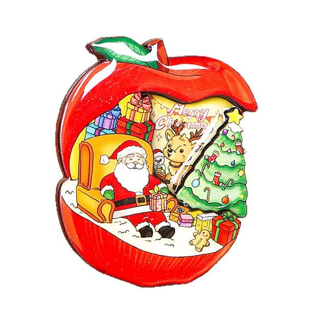 Niestandardowe Drewniane Świąteczne Magnesy na Lodówkę z Kreskówkami - Kreatywne Ozdoby Świąteczne DIY i Prezenty