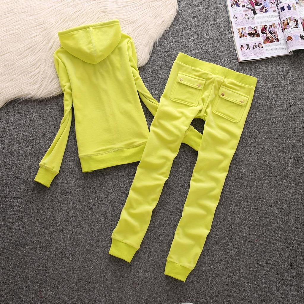 Women's Velvet Sports Leisure Suit with Rhinestone Zipper - Solid Color, Perfect for Spring and Autumn