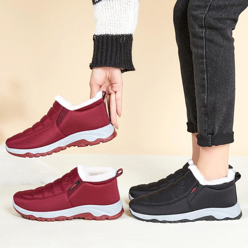 Men's and Women's Large Size Winter Warm Snow Boots Padded Lining Ankle Boots Non-slip Outdoor Shoes Hiking Mountaineering Sports Cotton Shoes