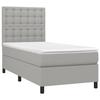 VidaXL Divan Bed with Mattress Light Grey 90x200 Cm Fabric - Model 3142065