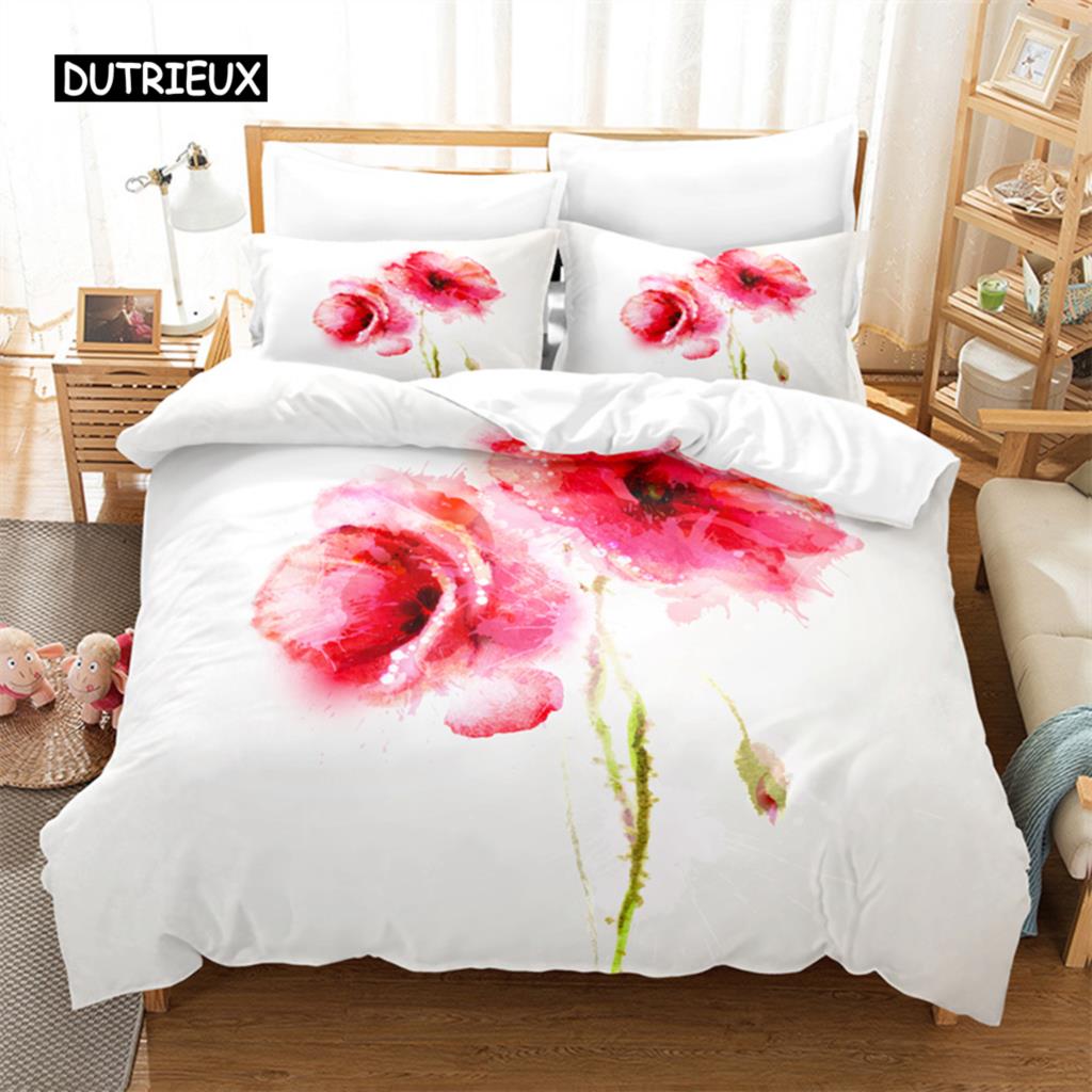 Beautiful Flowers Bedding Set Duvet Cover Set 3d Bedding Digital Printing Bed Linen Queen Size Bedding Sets Fashion Designs