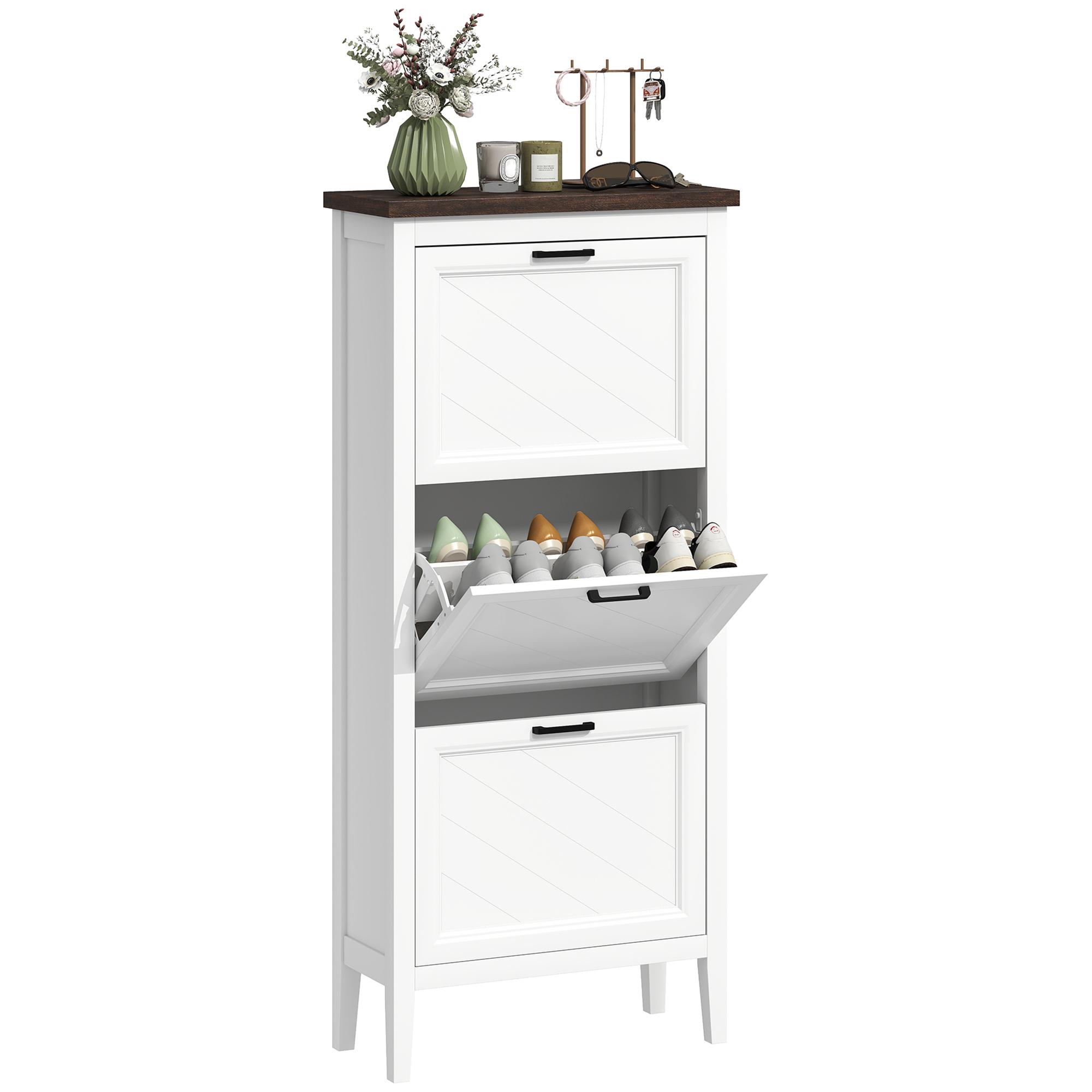 Narrow Shoe Cabinet for 18 Pairs