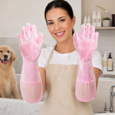 Yousheng Pet Bathing Gloves, Silicone Hair Removal and Massage Gloves, High-Density Teeth Cleaning Gloves, Pet Grooming Gloves for Cats and Dogs