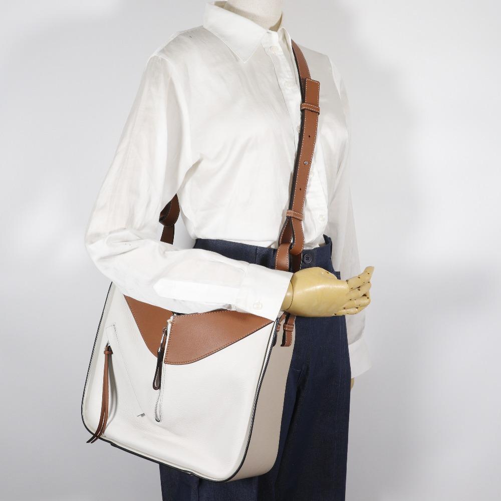 Loewe Hammock Small Handbag 2WAYShoulder Brown / White Calfskin Women Used