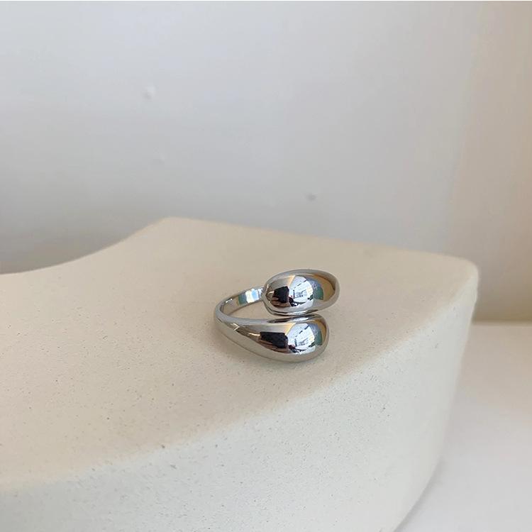 Neuer Modetrend Einzigartiges Design Eleganter Zarter Wassertropfen Geometrische Öffnung Verstellbarer Ring Damenschmuck Party Premium Geschenke