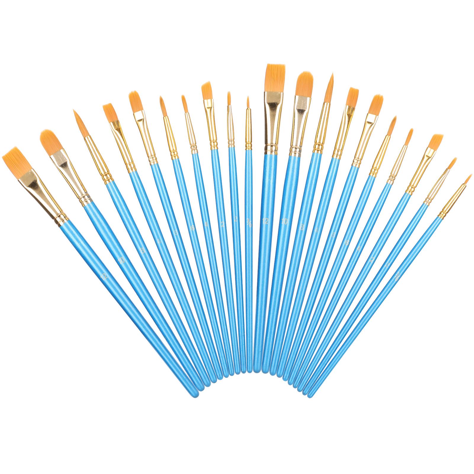 

Набор из 20 кистей для рисования акварелью, масляной живописью, принадлежности для рисования, синий держатель для ручек