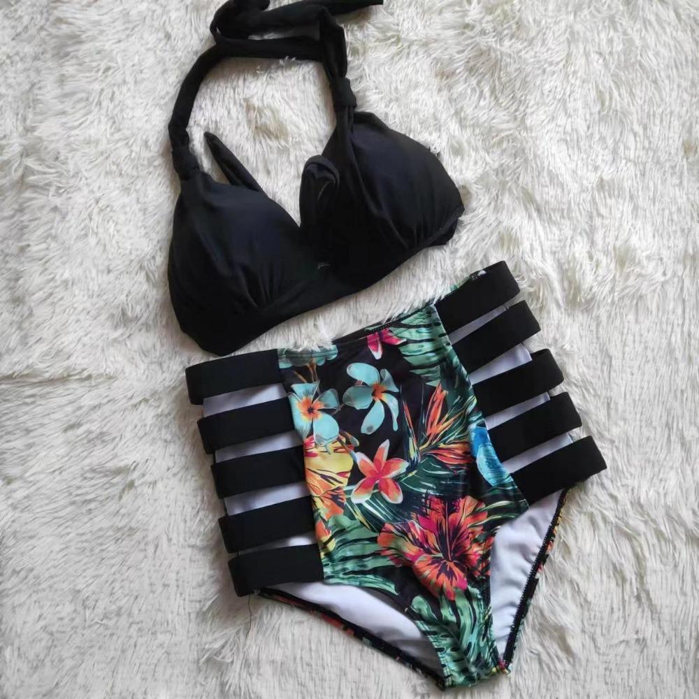 

Европейский и американский новый купальник женский двухцветный тканевый купальник сексуальный раздельный бикини пляжный бикини L чёрный