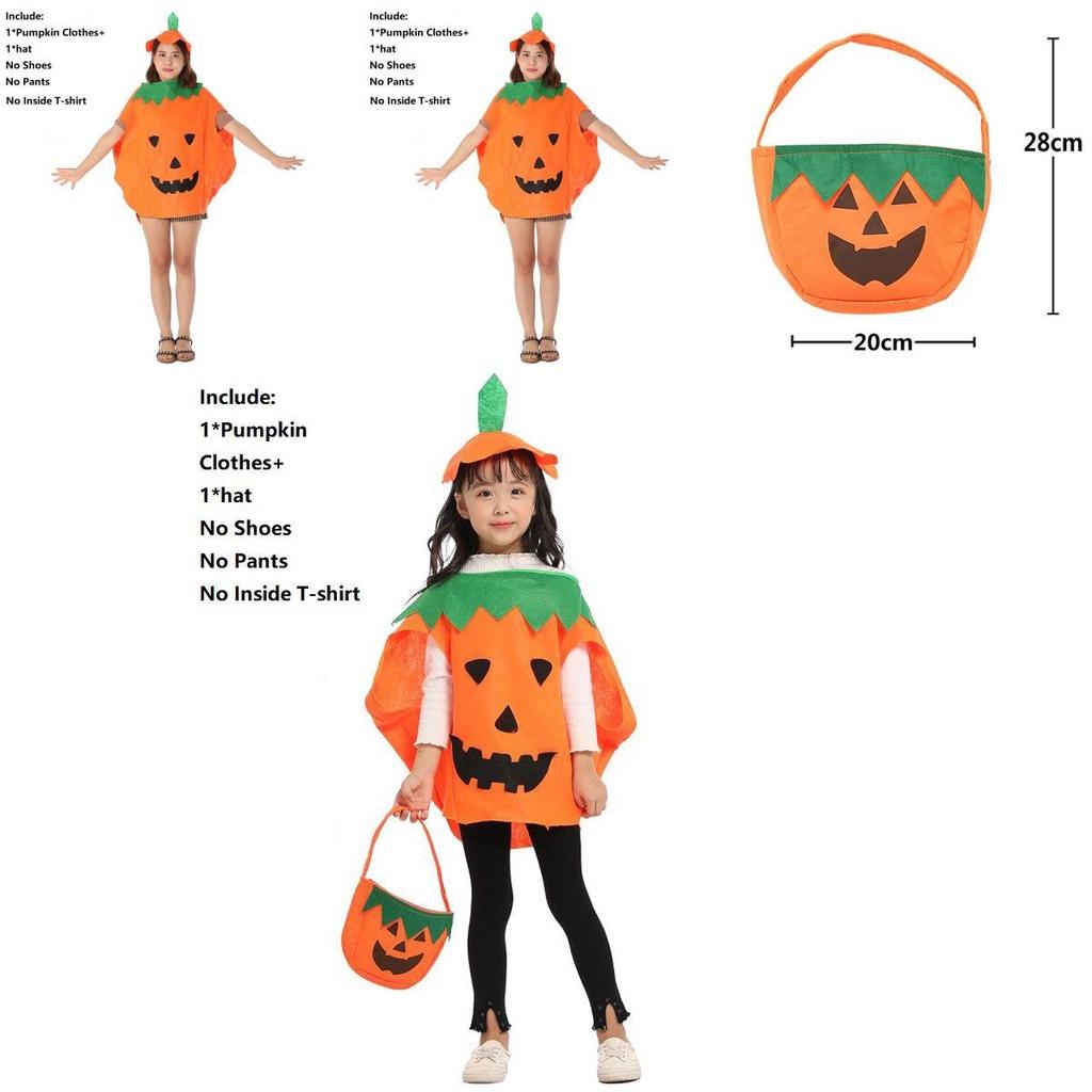 Charmantes Halloween-Kostüm für Eltern-Kind Kürbis Cosplay Outfit