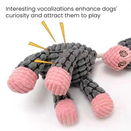 Squeaky Plush Dog Toy Tear-resistant Dog Chew Toy Cute Animal Shapes Dog Dental Cleaning Toy for Small Medium Large Dogs