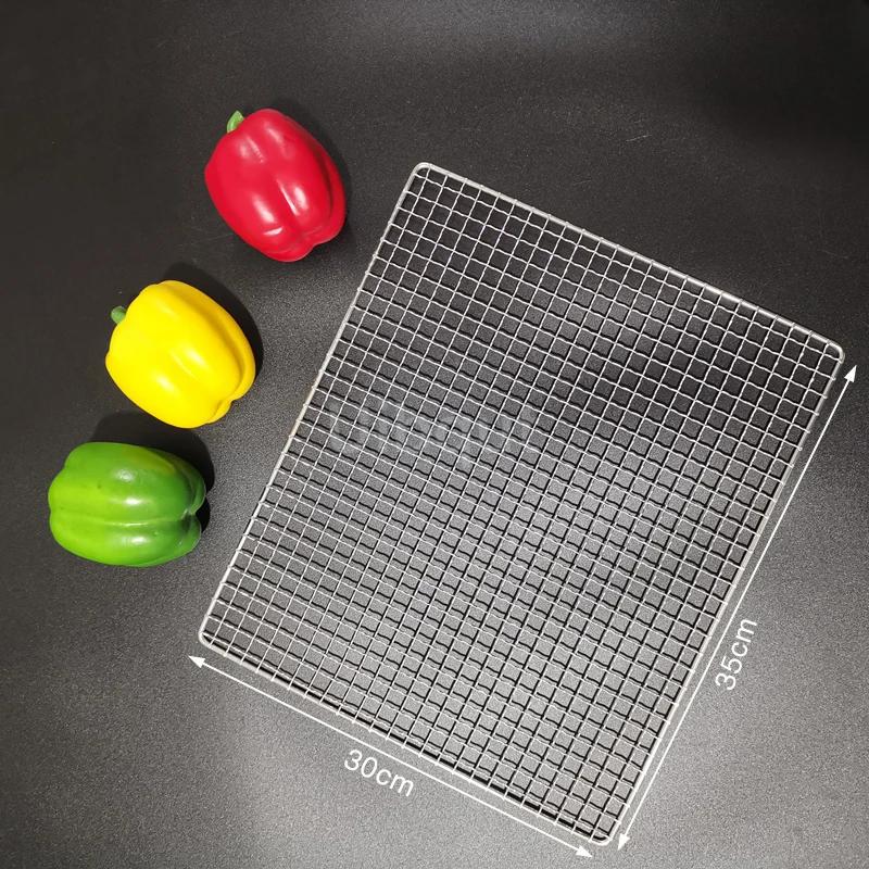 304 Edelstahl Rechteck Quadrat BBQ Netz Maschengrill Antihaft Backmatte Outdoor Grillteil Roste Heißluftfritteuse Gitter Kochen