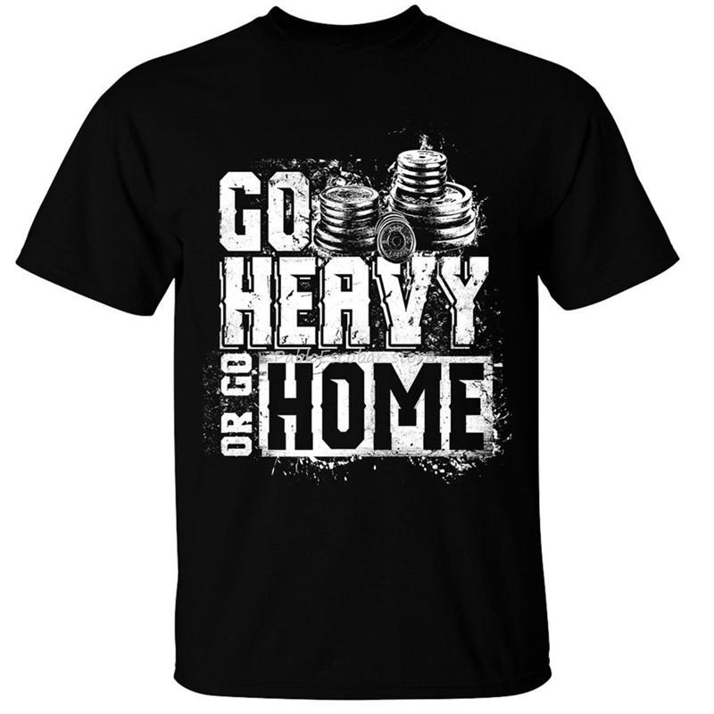 

men cotton tshirt Go Heavy Or Go Home Mens T Shirt S-3Xl Weight Lifting Gym Training Bodybuilding Top Quality Tee Shirt S разноцветный