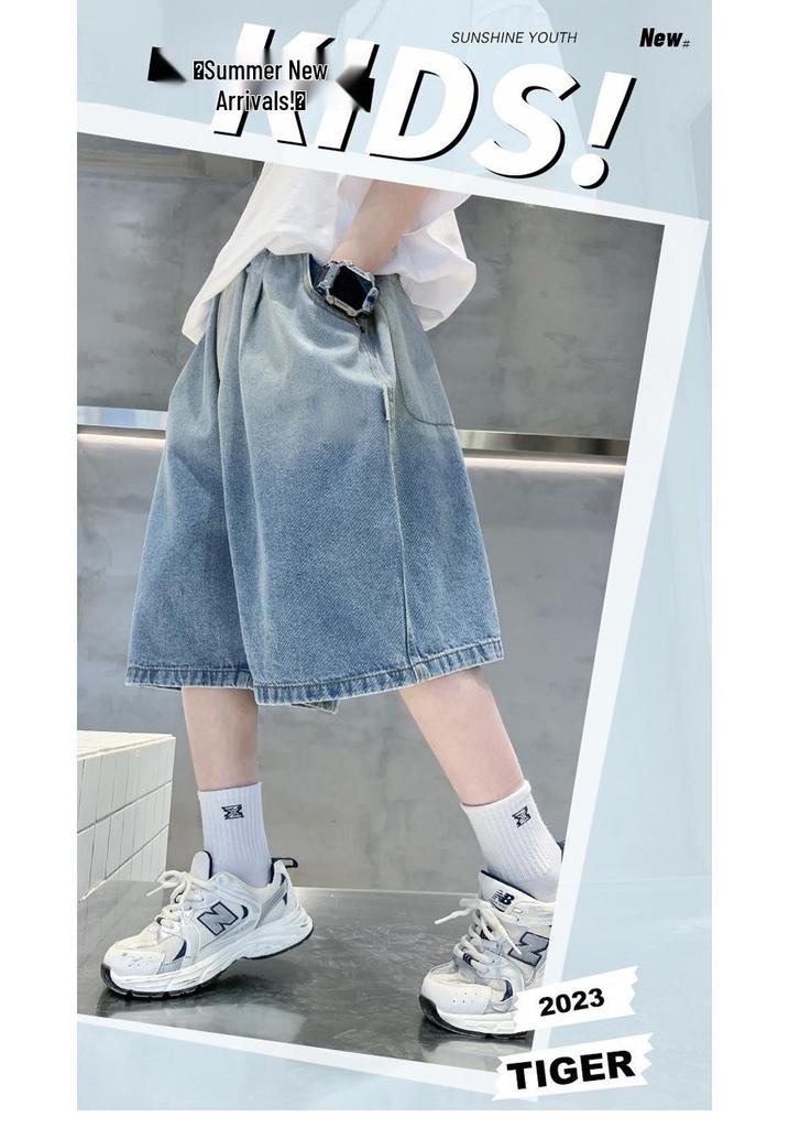 Boys' Summer Denim Mid-Length Shorts - 2026 Trendy Lightweight Style
