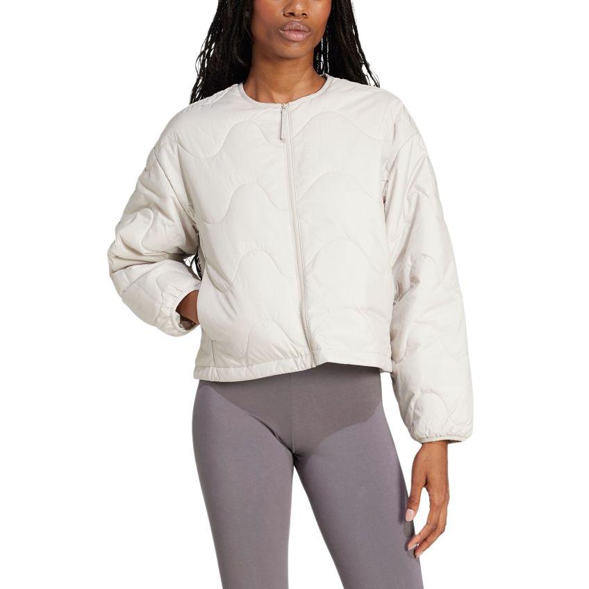 

Adidas Women s Lightweight Warm Short Padded Jacket Daily Outdoor Casual Outerwear Beige JD1099 L