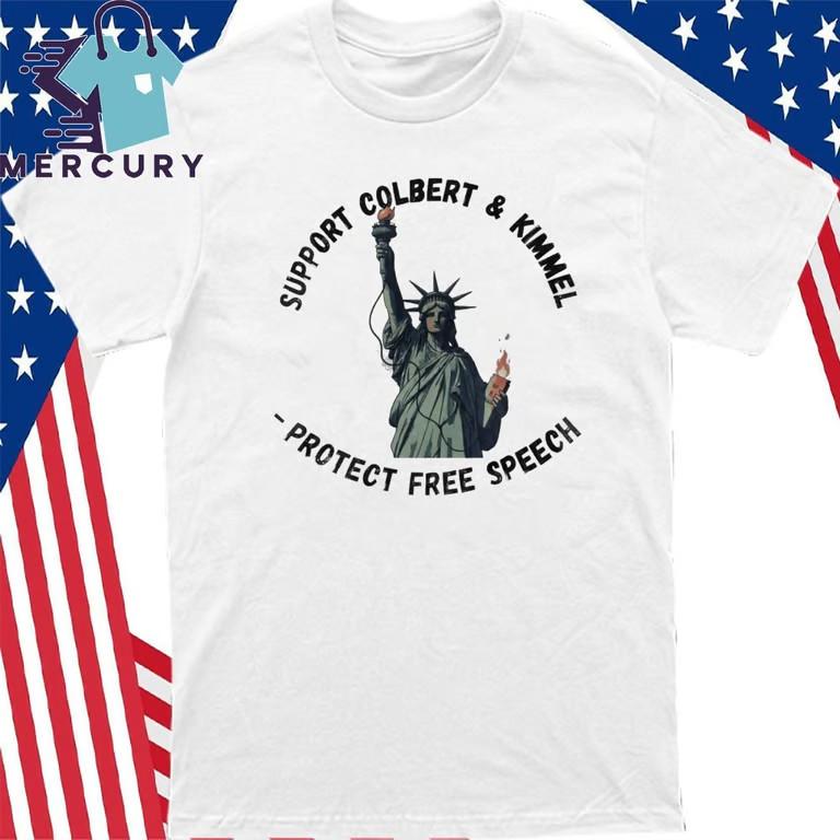 Support Colbert And Kimmel Protect Free Speech T-Shirt Unisex T-Shirt S
