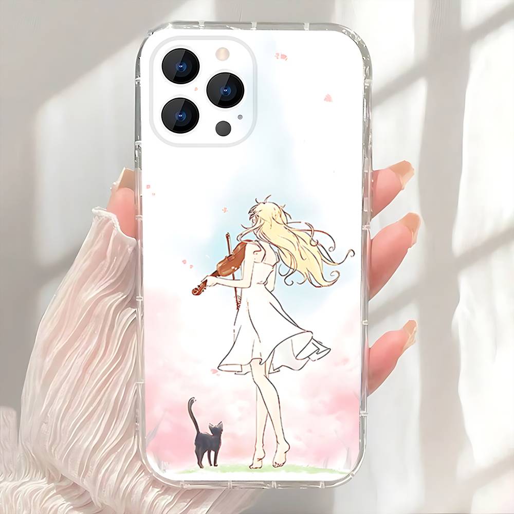 Yours Lies in A-April Phone Case For iPhone 17,16,15,14,13,12,11 Pro,Max,Plus,X,XS,XR,SE4,E Mini Transparent Soft Cover