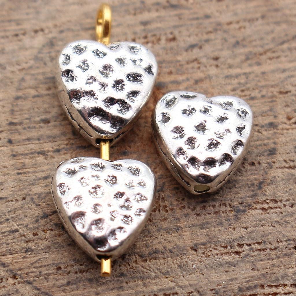 Heart Loose Beads For Valentine Bracelet Necklace DIY Vintage Jewelry Making Supplies For Charm