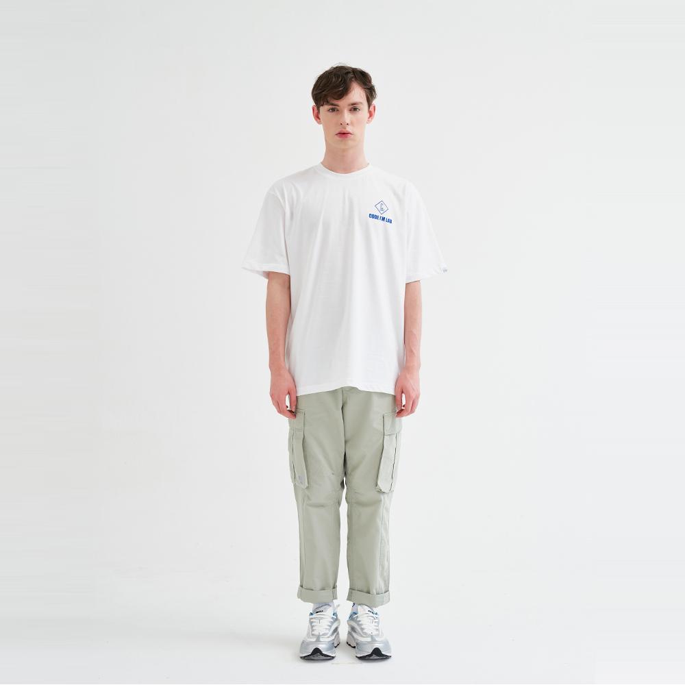 CODE I'M Lab Logo Print Oversized Short Sleeve T-Shirt White