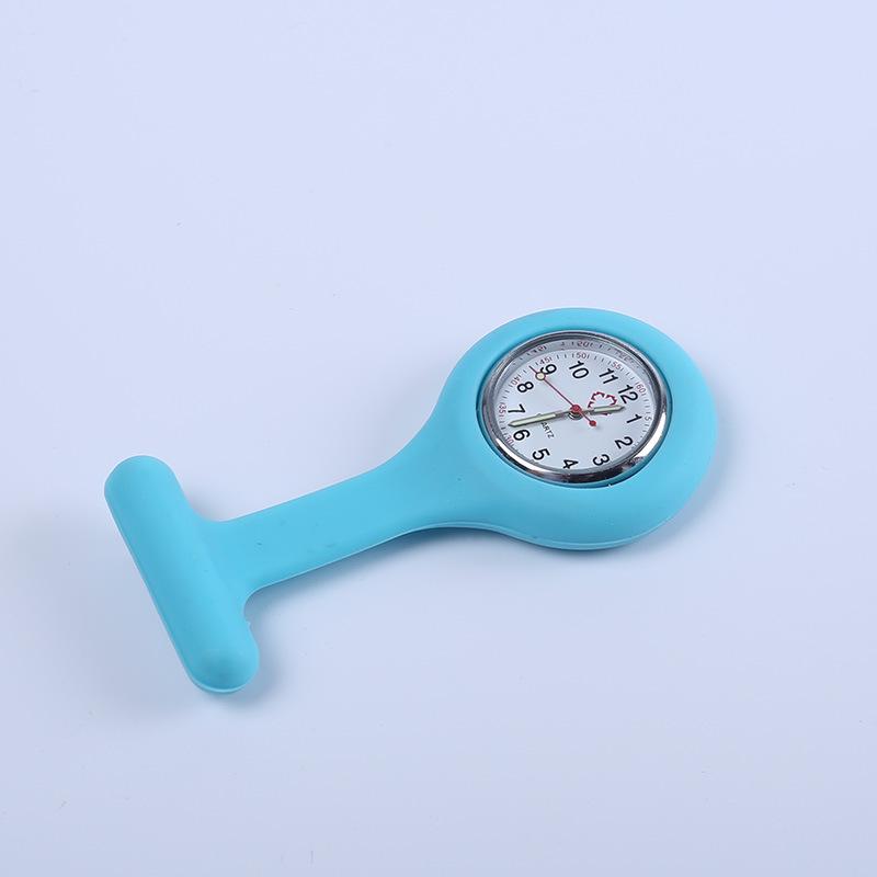Korean Style Silicone Nurse Clip-on Pocket Watch: Cute, Simple, Waterproof Brooch for Female Students and Doctors.