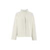 Womens Short Wool Blend Coat 2026 Winter Thick Warm V-Neck Loose Fit Beige Trench Style Outerwear
