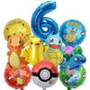 Balloon Monster Set Birthday Party Decoration Aluminum Film Balloon Vibrant Multi-Colored Balloon Pikachu Children'S Party Supplies