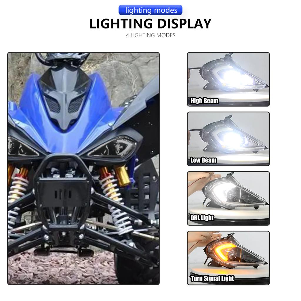 DRL LED Adjustable Headlights for Yamaha Raptor 700 700R YFZ450 YFZ450R YFZ450X Wolverine 450 350 Turn Signal Light 2006-2025