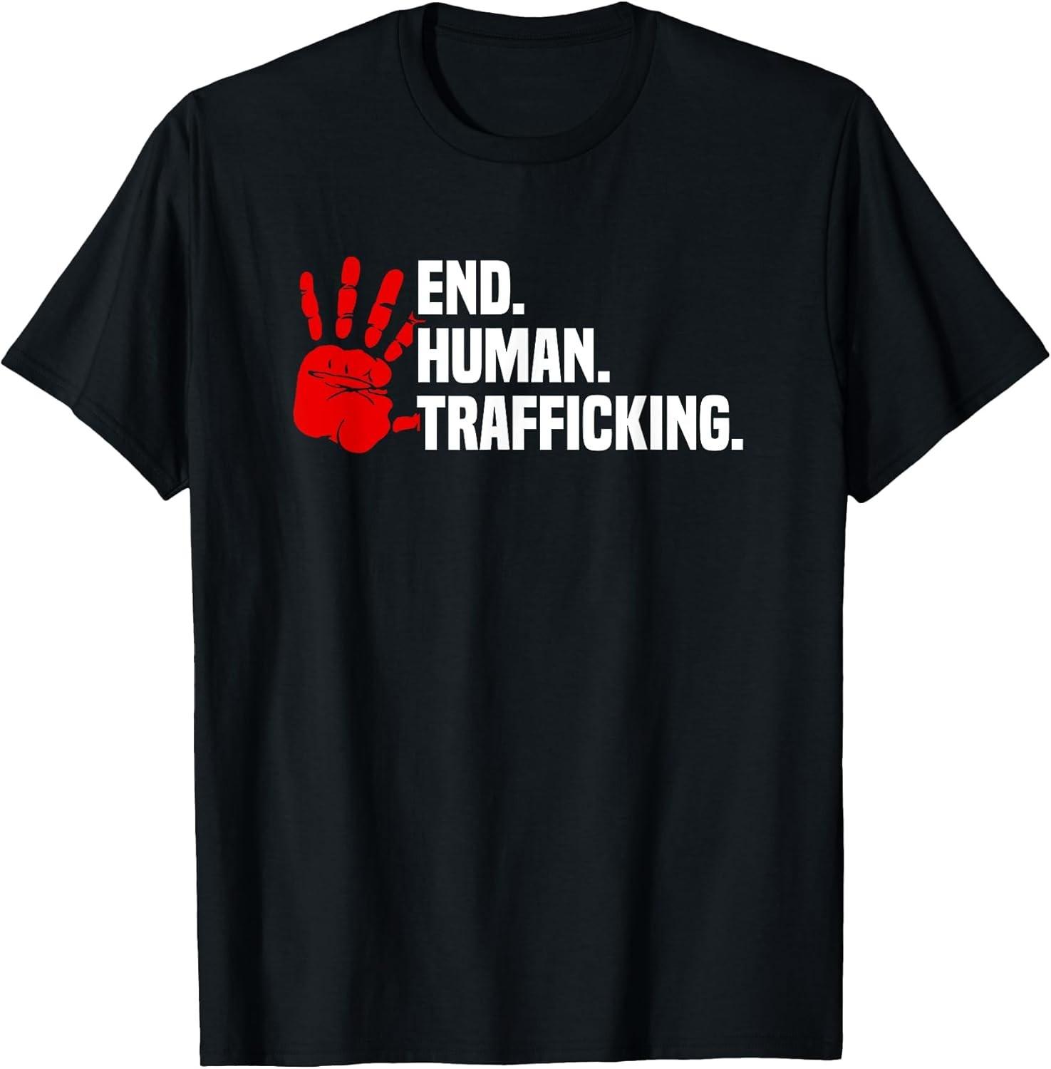 NEW LIMITED! End Human Trafficking Red Handprint Stop Tee - MADE IN USA M