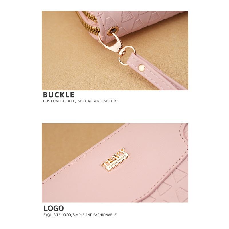 Women's Wallet Long Double Zipper Clutch Multi Function Mobile Phone Coin Purse Card Case Leather Clip High End Dinner Bag
