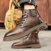 Fashion Men's Shoes Fashion Handmade Men Boots All-match Male Booties Genuine Leather Outdoor Vintage Boots New Arrival Ankle Work Boots