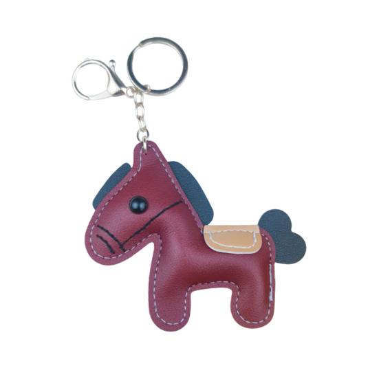Yousheng Keychain Pendant Synthetic Leather Horse Charm Keyring with Rope Vibrant Colors Key Holder Bag Accessory