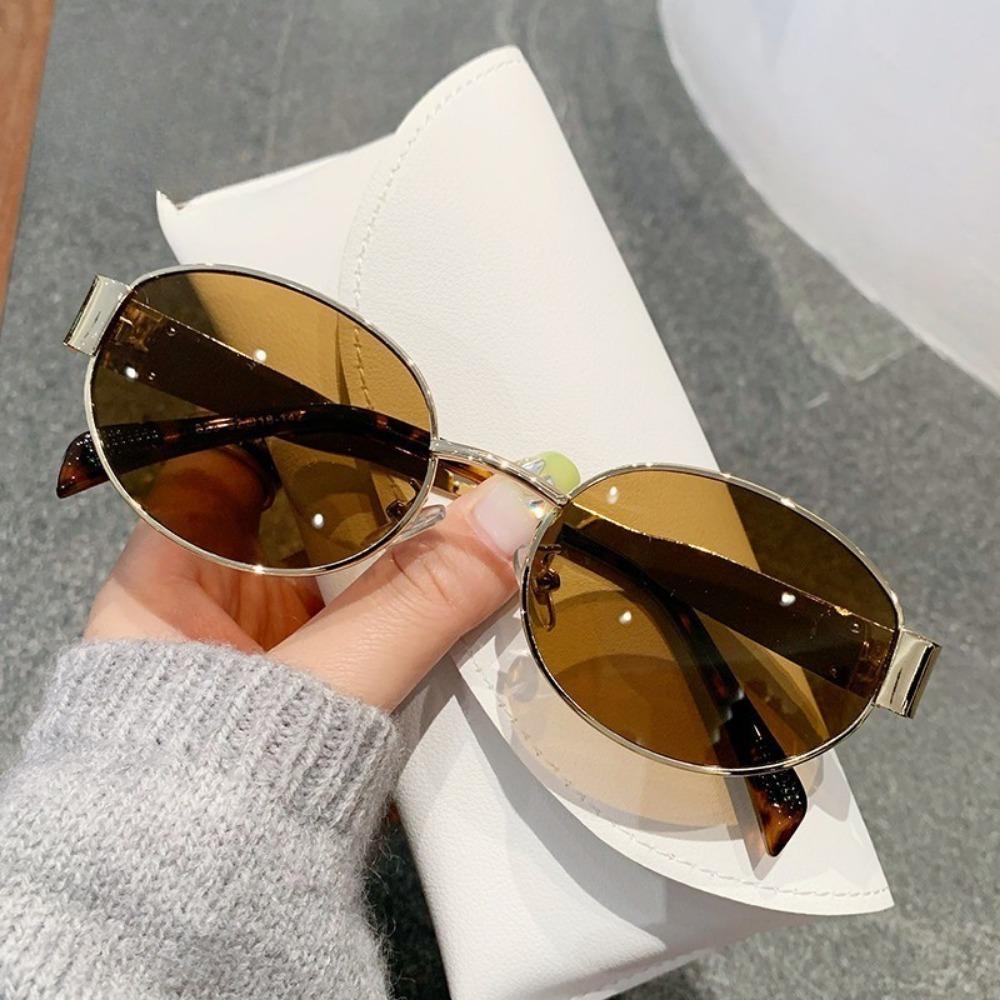 Small Metal Frame Oval Sunglasses For Women Fashion Luxury Shades UV400 Eyewear Men Vintage Sun Glasses
