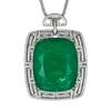 New Jewelry Necklace Emerald Color Vintage Women's Style Banquet Fashion Large Square Pendant Light Luxury