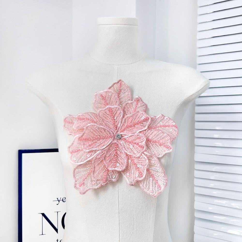 Sequin Clothing Patches Clothing Brooch Clothing Applique Flower Multi-layer Appliques  Women