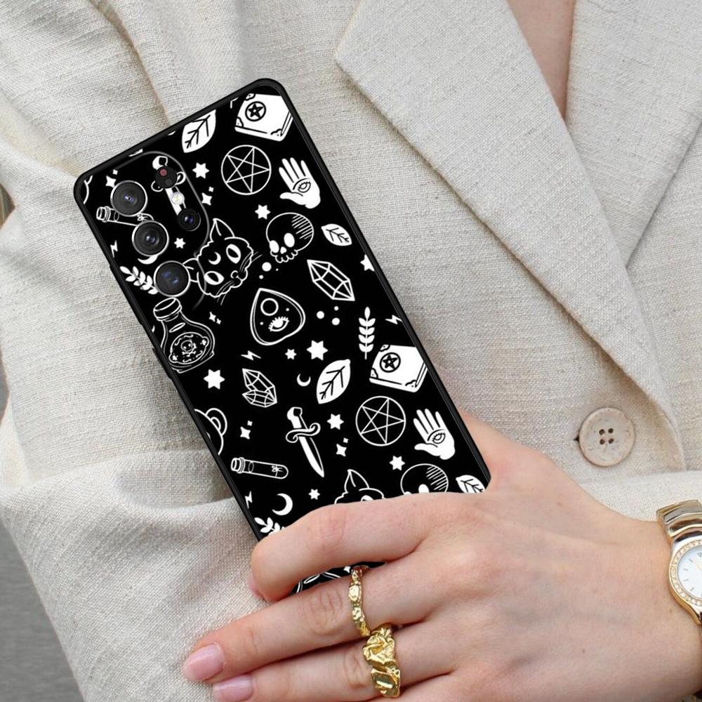 Occult Witchcraft Moon Gothic Witch Cell Phone Case for Samsung Galaxy S26 Ultra S25 S24 S23 S22 S21 S20 Note10 Cover