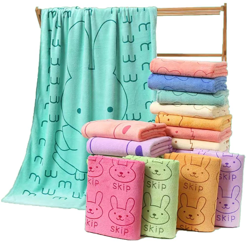 70*140cm Rabbit Microfiber Bath Towel Cute Large Soft Baby Kids Boys Girls Women Towels Beach Swimming Absorbent Wrap Quick Dry