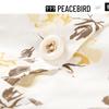 PEACEBIRD Women's V-Neck Floral Mini Dress with Puff Sleeves