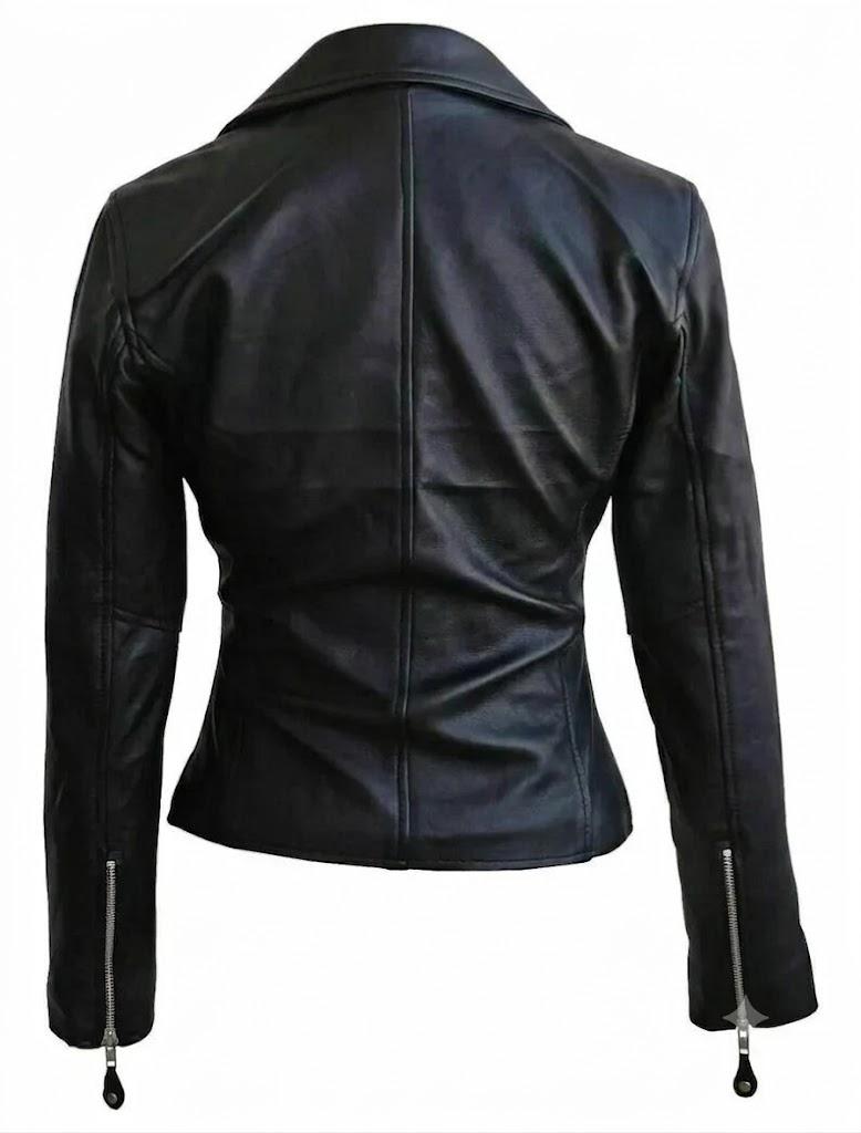 Motorrad Designer Biker Damen Echt Handgefertigte Jacke Stilvolles Lammleder