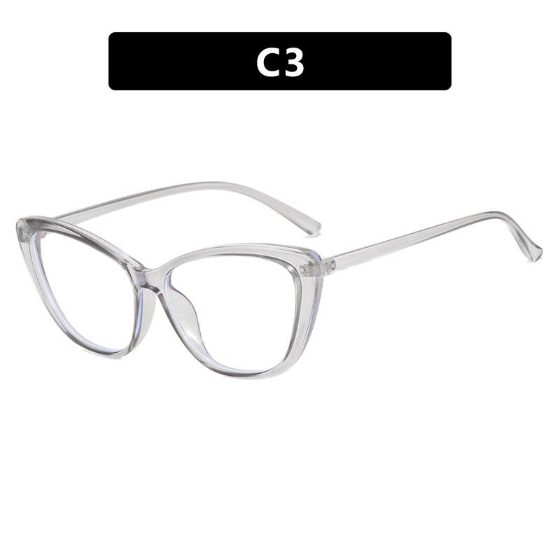 Cat's eye glasses frame can be equipped with myopia flat glasses, female students have no makeup, anti-blue light, round face and thin glasses frame,